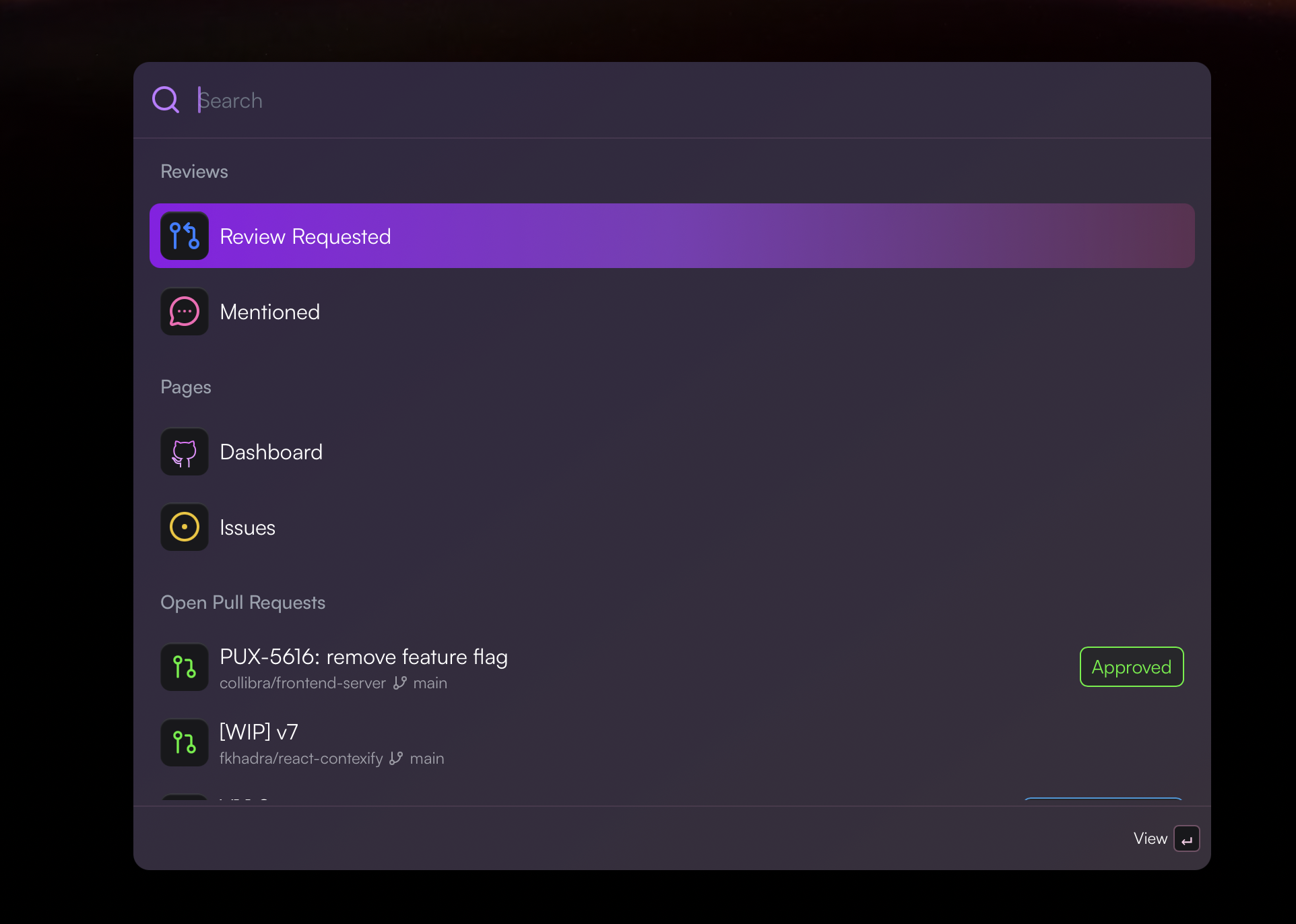 Git Pal command palette interface